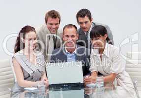 Business team working together in an office