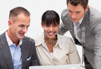 Businesswoman working with two colleagues