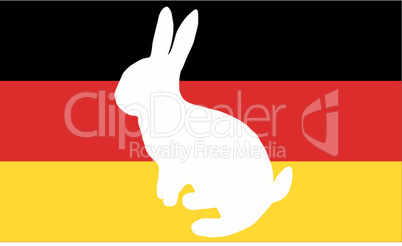 Deutschlandflagge  mit Osterhase