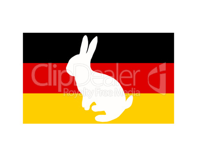 Deutschlandflagge  mit Osterhase