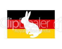 Deutschlandflagge  mit Osterhase