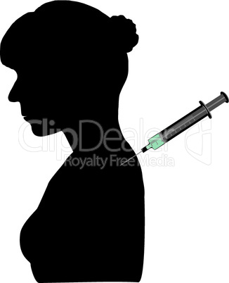 Frau bekommt Impfung