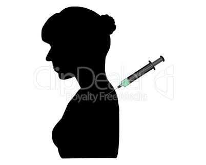 Frau bekommt Impfung