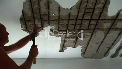 Repairing corroded metal rods in ceiling 1