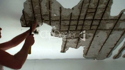 Repairing corroded metal rods in ceiling 2