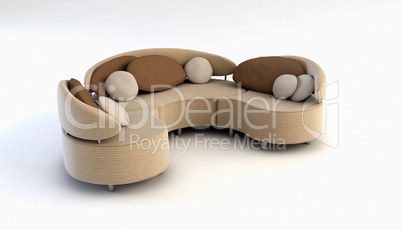 modern sofa 3D rendering