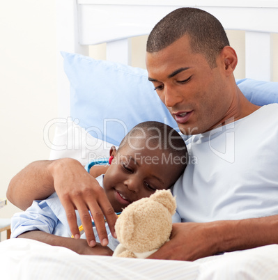 Father with his sick child