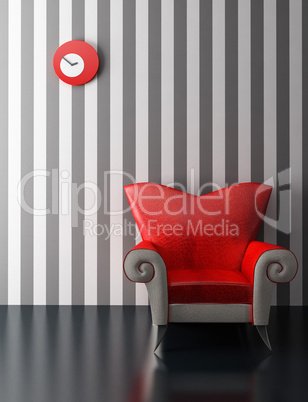 modern armchair 3D rendering