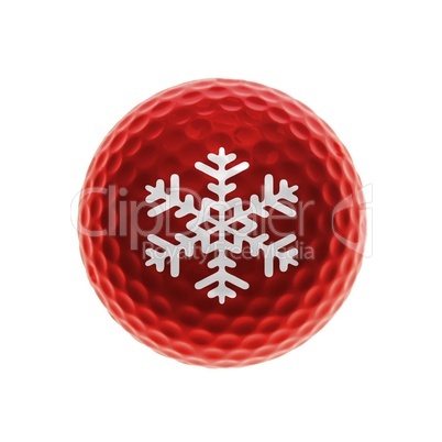 Roter winterlicher Golfball