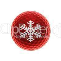 Roter winterlicher Golfball