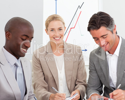 Portrait of a business team in a meeting