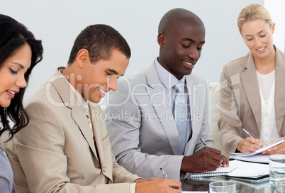 Portrait of a business team in a meeting