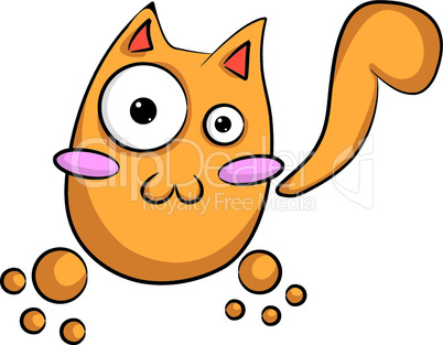 crazy cartoon orange cat