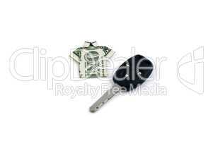 one dollar and  car key