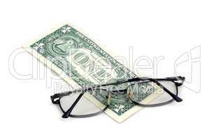 one dollar and glasses