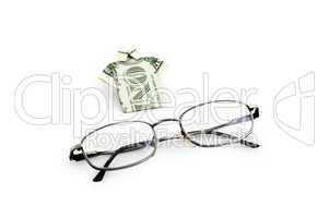 one dollar and glasses