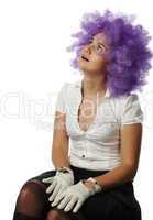 girl the clown with lilac hair