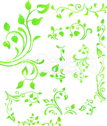 Green floral element