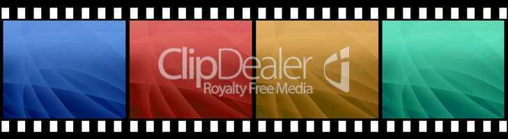 film stripe with 4 images isolated on a white background