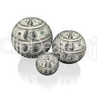 orbs with 100 us dollar notes