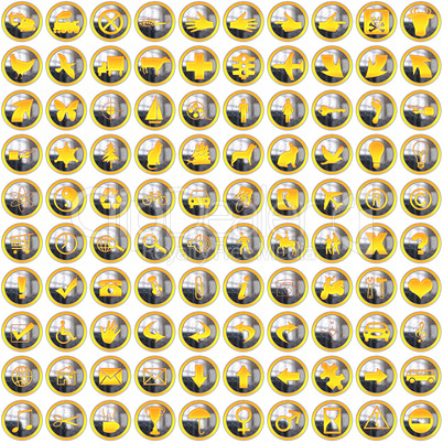 100 golden silver bright Icons
