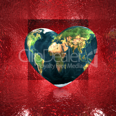 heart with earth texture