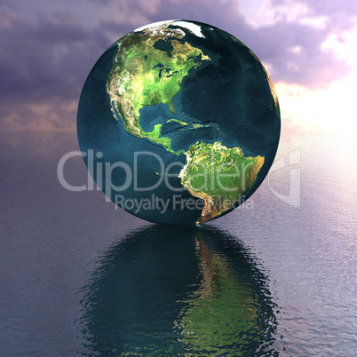 globe on the water