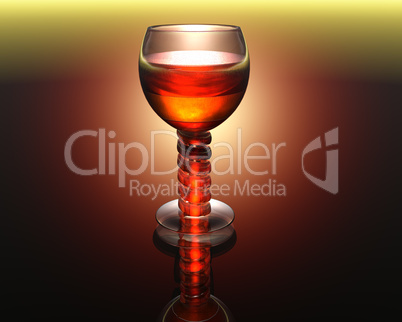 wine glass in 3D