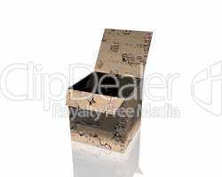 An open cardboard gift box