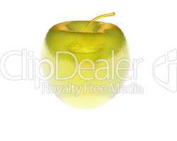 3D bright golden apple