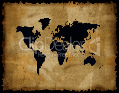 old world map on grunge paper