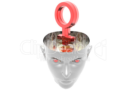 red venus simbol in girl head