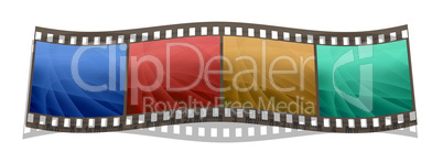 film stripe with 4 images isolated on a white