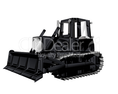 3D tractor isolated on a white