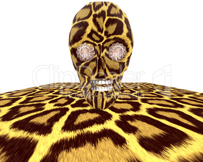 leopard textured skull