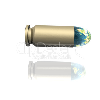 bright 3D golden bullet