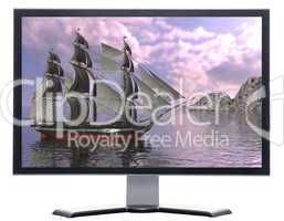 monitor with Sailing vessel