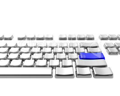 keyboard with blue color key