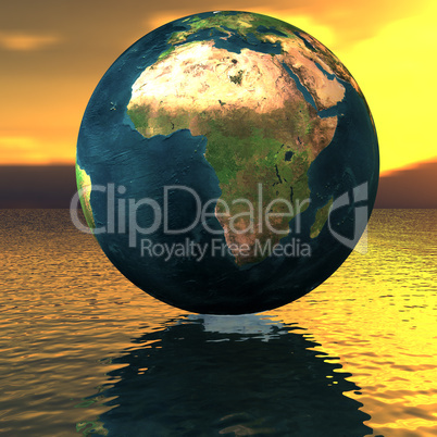 globe on the water