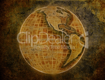 old paper with globe grunge abstract texture