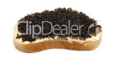 Bread with caviar.