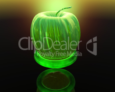 3D transparent apple
