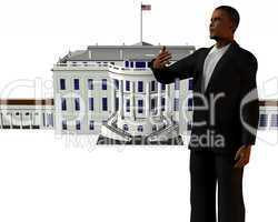 Barack Obama 3d model isolated on a white