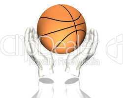 3d silver basketball isolated on a white