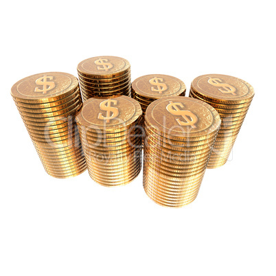 us dollar coins coins isolated on a white