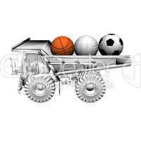 truck and sport ball