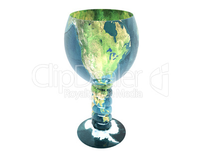 glass with earth texture creative background