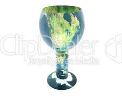 glass with earth texture creative background