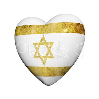 heart with israel flag