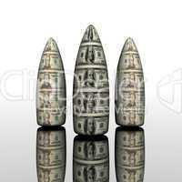 bullets with usa dollars texture